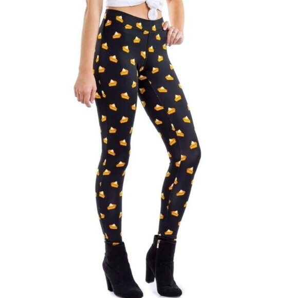 Tipsy Elves Womens XXL Thanksgiving Pumpkin Pie Slices Pull On Leggings NWT - Picture 1 of 5